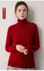 Suéter de Cachemir 100% Grueso de Cuello Alto para Otoño e Invierno, Suéter Cálido de Punto para Mujer, Top Base, Suéter Versátil, Ropa Interior para Mujer