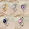 Anillo con forma de corazón de circonita con incrustaciones de cobre, regalo de San Valentín retro de alta gama, exclusivo transfronterizo de estilo europeo y americano para Amazon.