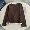 Camiseta de Manga Larga Falsa de Dos Piezas con Contraste de Color Simple Avanzada, Terciopelo de Doble Cara, Cálida, Engrosada, Ajustada, Cuello Redondo, Camiseta Interior