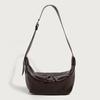 Bolsa de Couro Encerado para Dumpling, Bolsa de Ombro Versátil, Bolsa Croissant, Bolsa Transversal de Nicho para Mulheres, Pequena Bolsa Croissant, Bolsa Transversal