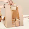 Bolsa de Papel Kraft Personalizada para Pan con Ventana para Tostadas, Cierre de Alambre, Bolsa de Empaque para Productos Horneados, Croissant, Bolsa de Papel Auto-Sellante