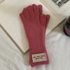 Guantes Largos de Punto para Mujer de Corea del Sur, Invierno, Cortavientos, Cálidos, Cinco Dedos, Pantalla Táctil, Guantes de Ciclismo para Pareja