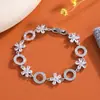 Pulsera de Flor de Circonia Multicolor de Venta Caliente Transfronteriza, Exquisita para Niñas, Círculo de Flor de Amazon, Estilo de Nicho de Lujo Ligero para Mujeres