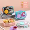 Bonita Fiambrera de Acero Inoxidable para Estudiantes y Niños, Fiambrera Sellada Multicapa, Fiambrera con Compartimentos de Plástico, Caja para Ensalada