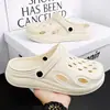(Gran Éxito Doméstico Transfronterizo)Zapatos Perforados para Hombre Verano Exterior Jardín Sandalias Antideslizantes Suela Suave Chanclas de Playa