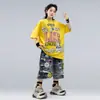 Roupas da moda infantil para dança de rua estilo hip-hop roupas hip-hop legais e estilosas para meninos e meninas para apresentações de rua infantil