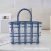 Bolsa tejida de plástico transparente al por mayor de fábrica, pequeña bolsa de gelatina tejida de plástico fresco con bolsa tejida de plástico hecha a mano, bolsa hecha a mano DIY