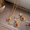 Europeu e americano luz luxo novo maillard tigre olho colar simples moda high-end retro nicho elegante clavícula corrente