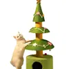 Estrutura de Escalada de Gato de Natal, Ninho de Gato, Árvore de Gato, Prateleira de Gato de Veludo de Inverno de Peça Única, Arranhador de Gato Resistente ao Desgaste de Sisal para Economia de Espaço Pequeno