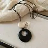 Colar Pingente Flor de Contas Estilo Étnico Novo Estilo Chinês Moda Retrô Elegante Corrente para Suéter Colar de Design de Nicho para Mulheres