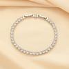 Pulsera Minimalista de 4 mm Color Blanco Niebla, Sencilla, Exquisita, Versátil, Lujo Ligero, con Acabado de Alta Gama, Incrustada con Diamantes, Joyería de Moda Estilo Ins Inspirada en Chanel