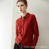 Top de punto de un solo pecho, 100% cachemira, cuello polo de punto de 12 agujas, simple y versátil, modelo nuevo con bolsillos, cárdigan de cachemira de manga larga