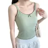 Estilo Nuevo Primavera y Verano Bloqueo de Color Patrón Ondulado Sexy Lazo Espalda Descubierta Sujetador con Almohadillas Camisola Versátil Ropa Exterior