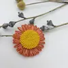 Flores de Palha de Polipropileno Girassol 6cm Girassol DIY Roupas Bolsa de Palha Tecida à Mão Acessórios Acessórios para Sapatos de Praia de Verão