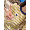 Top de Punto Bordado con Corazón Inspirado en el Diseño para Mujer, Camisa Base Rayada Bloque de Color Primavera 2026, Suéter Interior Petite