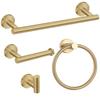 Acero Inoxidable Transfronterizo Juego de Cinco Piezas para Baño Barra Toallera Estante para Toallas Portarrollos Gancho Adhesivo Sin Perforaciones para Inodoro Baño Ropa