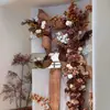 Cor de café de outono estilo retrô materiais florais materiais florais de casamento móveis macios atmosfera de outono adereços de casamento decorações flores artificiais
