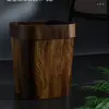 Papelera de Lujo Ligero Retro con Imitación de Madera para Hogar, Cocina, Baño, Sala de Estar, Dormitorio, Oficina, Grande, Creativa