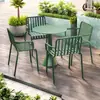 Conjunto de mesa e cadeira para exterior, mesa quadrada pequena de ferro artístico para lazer, conjunto de três peças de mesa e cadeira para varanda de jardim, pátio, loja de chá com leite, café
