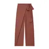 Conjunto de top curto e calça pantalona feminina da marca Z, moda transfronteiriça, popular na Europa e América, roupa casual confortável