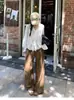 Top con cordones 2026 Primavera y Otoño Estilo Nuevo Blanco Estilo Francés Ligeramente Transparente Diseño de Nicho Chaqueta para Niñas