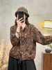 Novedad Primavera y Otoño Tops Exteriores Cortos Estampados para Mujer, Estilo Étnico Retro Camisas Florales y Cárdigans Holgados al por Mayor