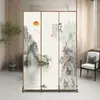 Nova Tela de Tecido Divisória Minimalista Moderna Estilo Chinês para Hall de Entrada, Tela de Madeira para Decoração de Sala de Estar, Tela Decorativa Móvel