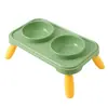 Comedouro elevado para animais de estimação com duas tigelas para gatos e cães, protetor de pescoço, antiformiga, tigela de aço inoxidável, mesa para pets pequenos, comedouro anti-derramamento