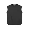 Comercio exterior transfronterizo ropa de hombre, chaleco camiseta sin mangas de piqué de peso pesado 220g, estilo japonés de corte holgado, chaleco deportivo moderno
