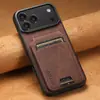 Adecuado para iPhone 18 Pro Max, Funda para Teléfono Apple 17 con Ranura para Tarjeta, Soporte para Samsung S26 Ultra, Funda de Cuero para Google 11