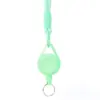 Corda Trançada de Loop Rápido Transfronteiriça Fivela de Puxar Fácil Cabo de Aço em Formato de Gota Macaron Chaveiro Retrátil Anti-perda Anti-roubo