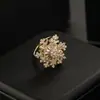 Celebridade da Internet Novo Anel de Floco de Neve de Zircônia Rotativo de Camada Dupla para Mulheres Joias de Luxo Leve de Nicho Abertas Venda por Atacado