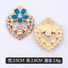 Pingente Individual DIY Transfronteiriço com Incrustação de Diamante e Flor de Coração Esmaltada, Colar Pingente Pulseira, Venda Direta do Fabricante, Pode Ser Misturado em Atacado