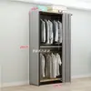 Perchero de Hierro Artístico de Estilo Abierto para Uso Doméstico Simple, Zapatero Metálico de Doble Capa, Ensamblaje de Estante de Armario