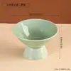 Tigela cerâmica cônica estilo chinês, prato simples de celadon para chá e lanches, adequado para salas de chá e cerimônias de chá, usado para servir nozes, frutas e petiscos