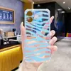 Estilo Nórdico Patrón de Cebra Azul Adecuado para iPhone 17 Fresca y Sencilla Funda de Teléfono Apple 16Pm Transparente Cobertura Total Suave
