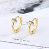 Nail Ear Buckle Mulheres Estilo Coreano Moda Geométrica Diamante Redondo Set Temperamento Simples Orelha Geométrica Joias Cobre Orelha Fivela