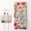 Bufanda de Borla Floral Acuarela Fresca, Estampado Romántico de Rosas, Tacto de Algodón y Lino, Chal de Viaje Protector Solar para Vacaciones