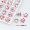 Punto Dongzhou Cristal Fondo Puntiagudo Geométrico Amor 10x8.8 Súper Brillante Rosa Amor Joyería para Uñas Arte de Uñas Corazón Diamante