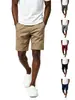 E-commerce Transfronteiriço Casual de Verão Calças de Cinco Pontos Masculinas Retro Americano Tendência Slim Fit Versátil Cor Sólida Cargo Calças de Cinco Pontos