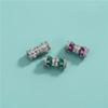Plata Esterlina S925 Diamante Zirconia Botón Hebilla de Tornillo Cadena Clavicular de Perlas Hebilla de Conexión Cadena de Cristal DIY Accesorios de Hebilla de Cola