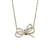 Collar Transfronterizo Nuevo de Moissanita para Mujer, Diseño de Nicho, Collar de Plata de Ley S925 con Doble Lazo, Temperamento Fresco y Dulce