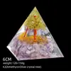 Transfronterizo 6cm Cristal Natural Letra Dorada Adorno Decorativo de Escritorio para el Hogar Pirámide de Resina para Chakra Yoga Meditación