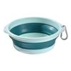 Silicone Dobrável Portátil Animal de Estimação Gato e Cachorro Doméstico Exterior Frisbee Tigela para Cães Lambendo Bacia para Beber Água Fivela para Pendurar