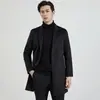 Abrigo de Lana Pura para Hombre, Longitud Media, Cuello de Solapa, Abrigo de Lana, Chaqueta de Lana Business Casual, Venta al por Mayor Transfronteriza