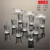 Juego de Vasos Pequeños de Vidrio Grueso para Baijiu Casero Vaso de un Solo Tiro para Whiskey Licor Decantador Vaso Bala Copa de Vino Pequeña