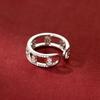 Anillo de Calabaza de Plata de Ley S925 Nalan, Exquisito y Sencillo, Diseño de Nicho, Doble Capa Hueca Incrustado con Diamantes R02990