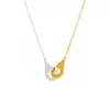 Xinyixinxin Joyería Nueva Europea y Americana Color Doble Bloqueo de Color Esposas Clavícula Doble Capa Apilado Collar Acero Inoxidable Chapado en Oro de 18K