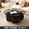 Mesa de centro de vidro, mesa de centro moderna de luxo leve para sala de estar, apartamento pequeno, mesa redonda moderna estilo ins, mesa lateral minimalista