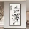 Pegatina de Pared Autoadhesiva Subiendo Paso a Paso Sala de Estar Comedor Pared de Fondo Vestíbulo Pintura Decorativa Estilo Chino Nuevo Pintura de Bambú Próspero
